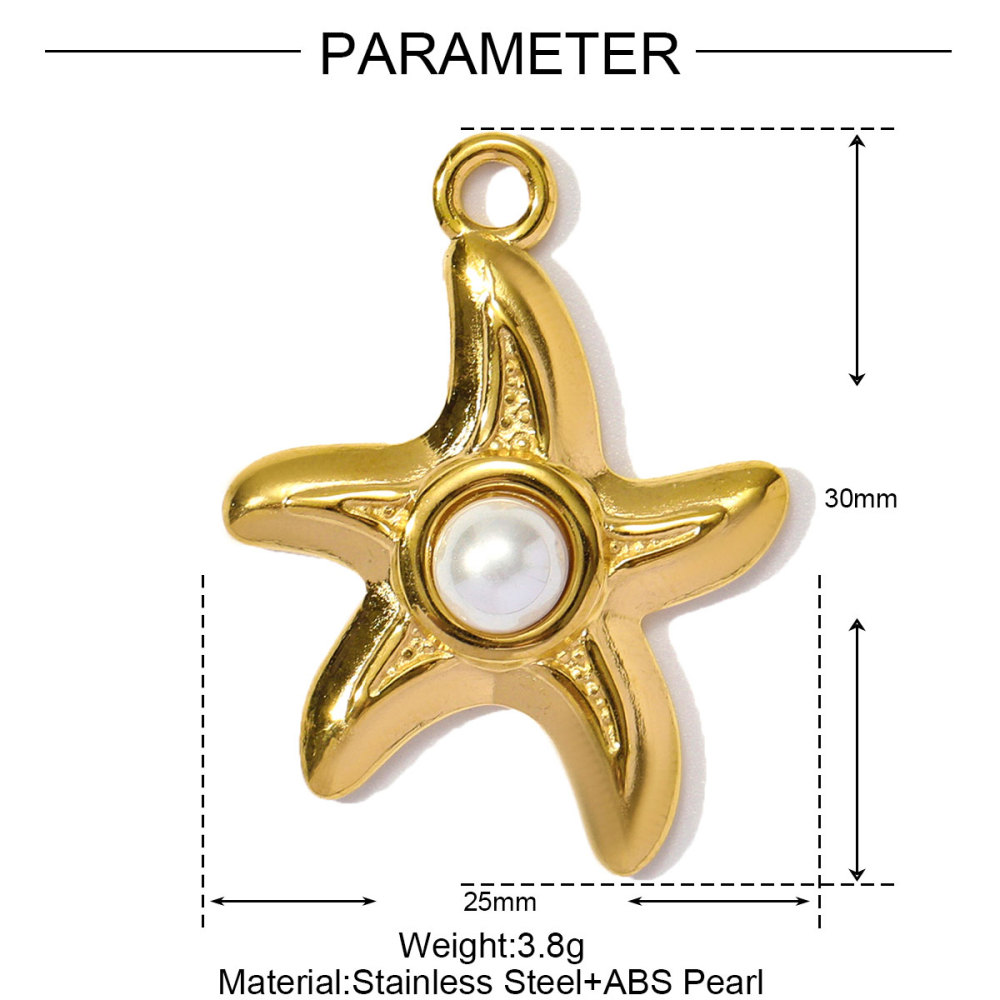 6pcs/pack Wholesale Stainless Steel Natural Stone Anemone Starfish Diy Charms Dolphin Conch Necklace Pendants Butterfly Jewelry