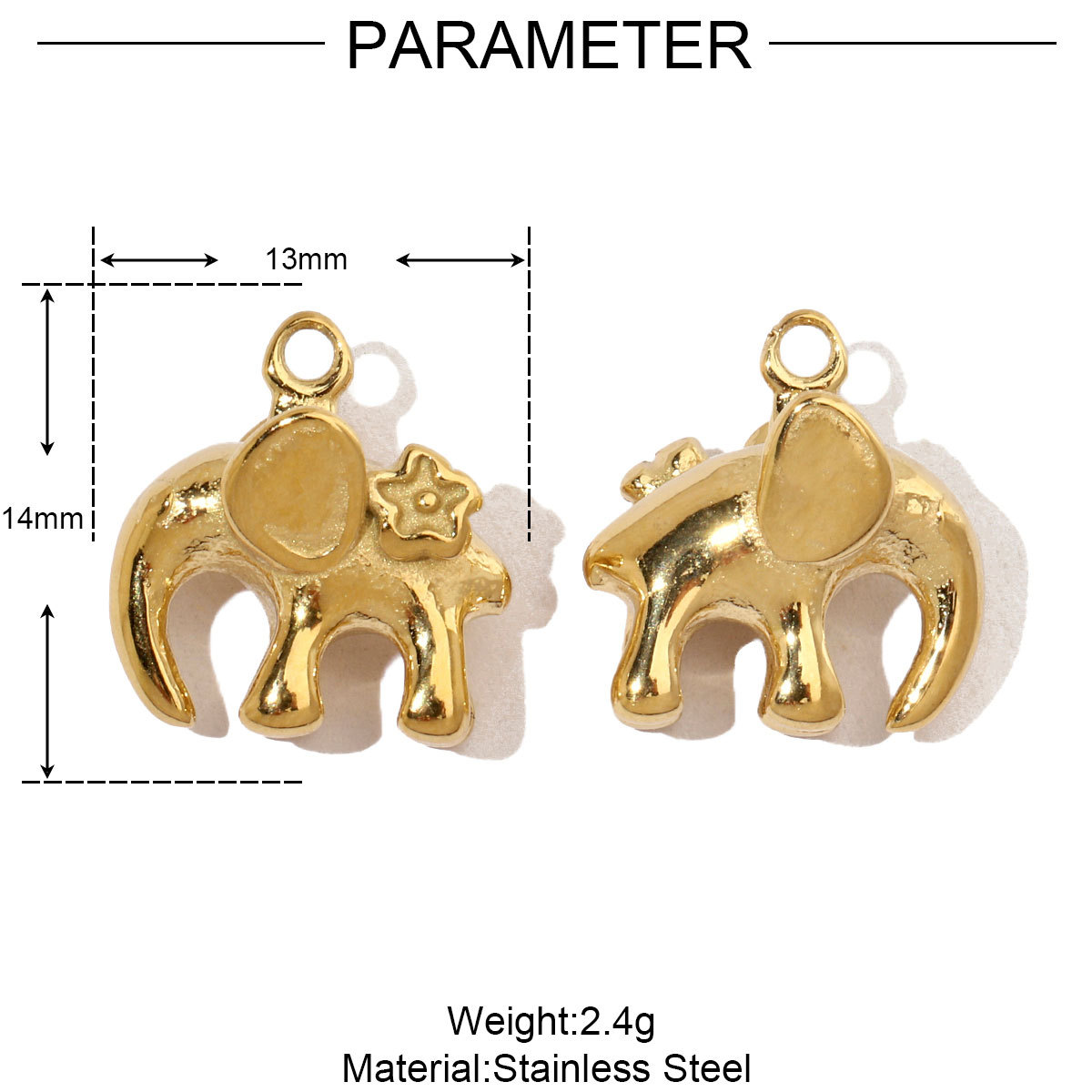 6pcs/pack Conch Heart Mom Stainless Steel Diy Charms Women Evil Eye Clover Earring Necklace Making Elephant Jewelry Pendant