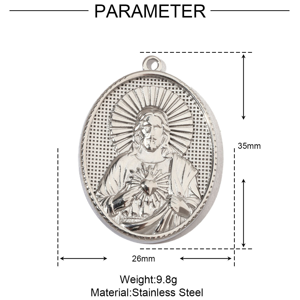 6pcs/pack Religious Jesus Stainless Steel Diy Charms Men God Cross Earring Necklace Making The Virgin Mary Jewelry Pendant