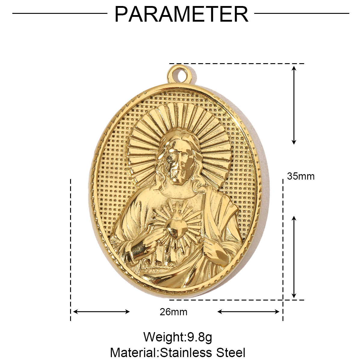 6pcs/pack Religious Jesus Stainless Steel Diy Charms Men God Cross Earring Necklace Making The Virgin Mary Jewelry Pendant