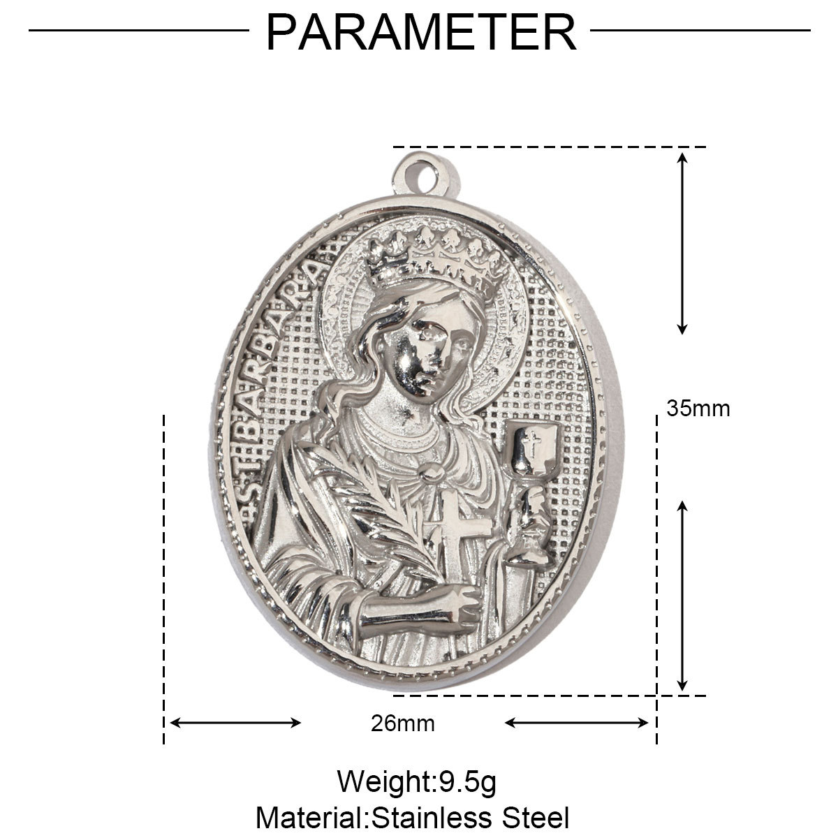 6pcs/pack Religious Jesus Stainless Steel Diy Charms Men God Cross Earring Necklace Making The Virgin Mary Jewelry Pendant