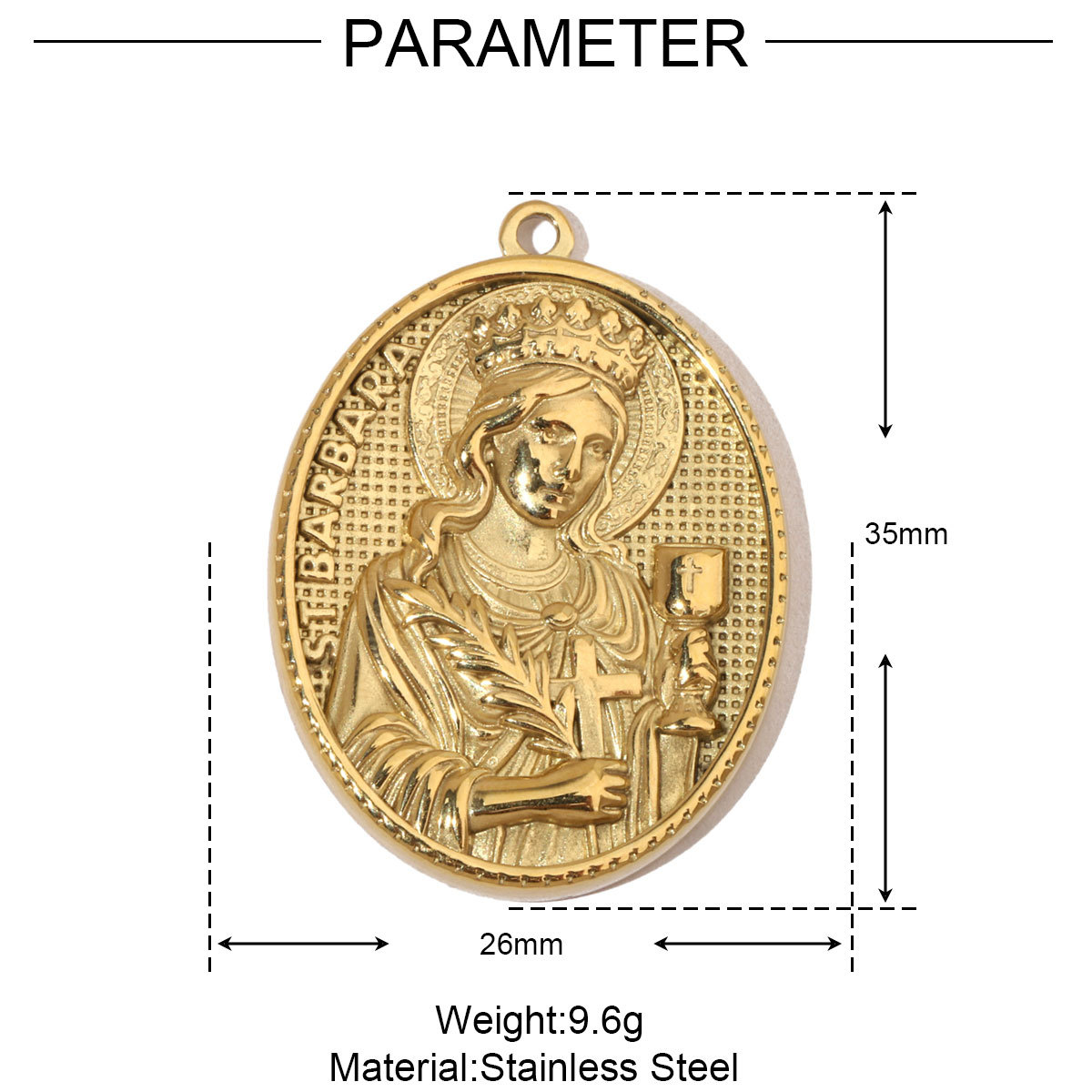 6pcs/pack Religious Jesus Stainless Steel Diy Charms Men God Cross Earring Necklace Making The Virgin Mary Jewelry Pendant