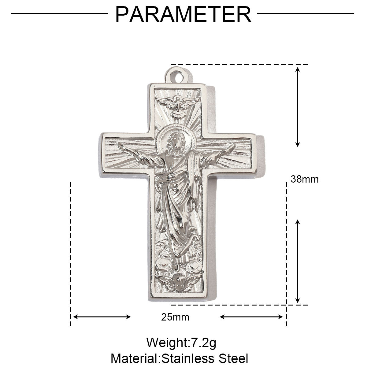 6pcs/pack Religious Jesus Stainless Steel Diy Charms Men God Cross Earring Necklace Making The Virgin Mary Jewelry Pendant