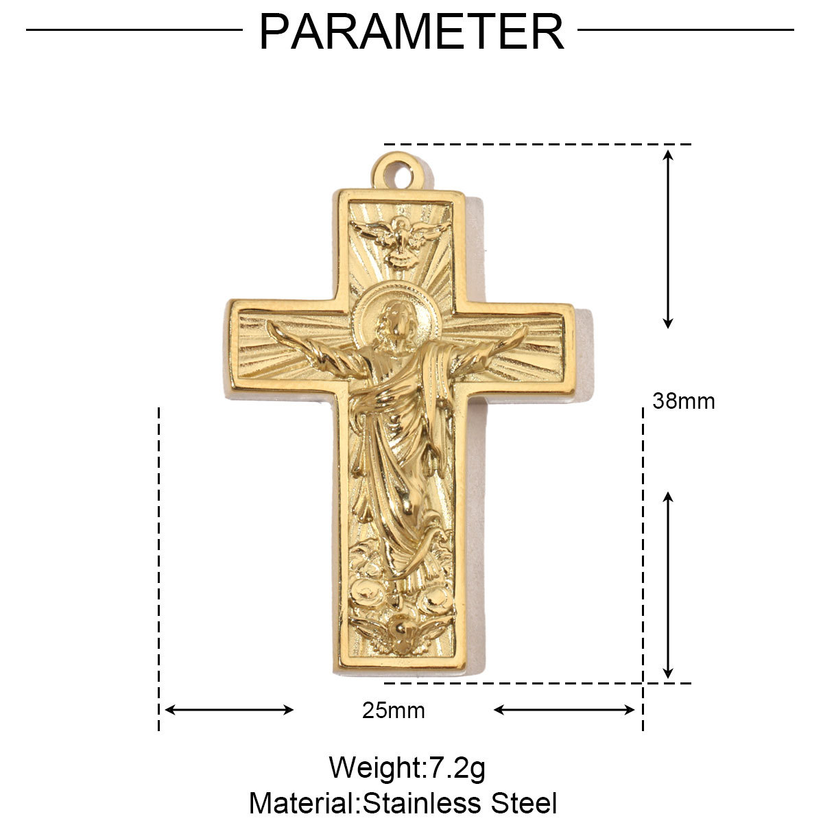 6pcs/pack Religious Jesus Stainless Steel Diy Charms Men God Cross Earring Necklace Making The Virgin Mary Jewelry Pendant