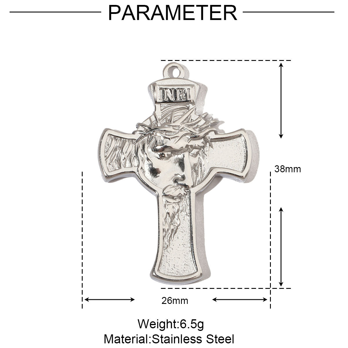 6pcs/pack Religious Jesus Stainless Steel Diy Charms Men God Cross Earring Necklace Making The Virgin Mary Jewelry Pendant