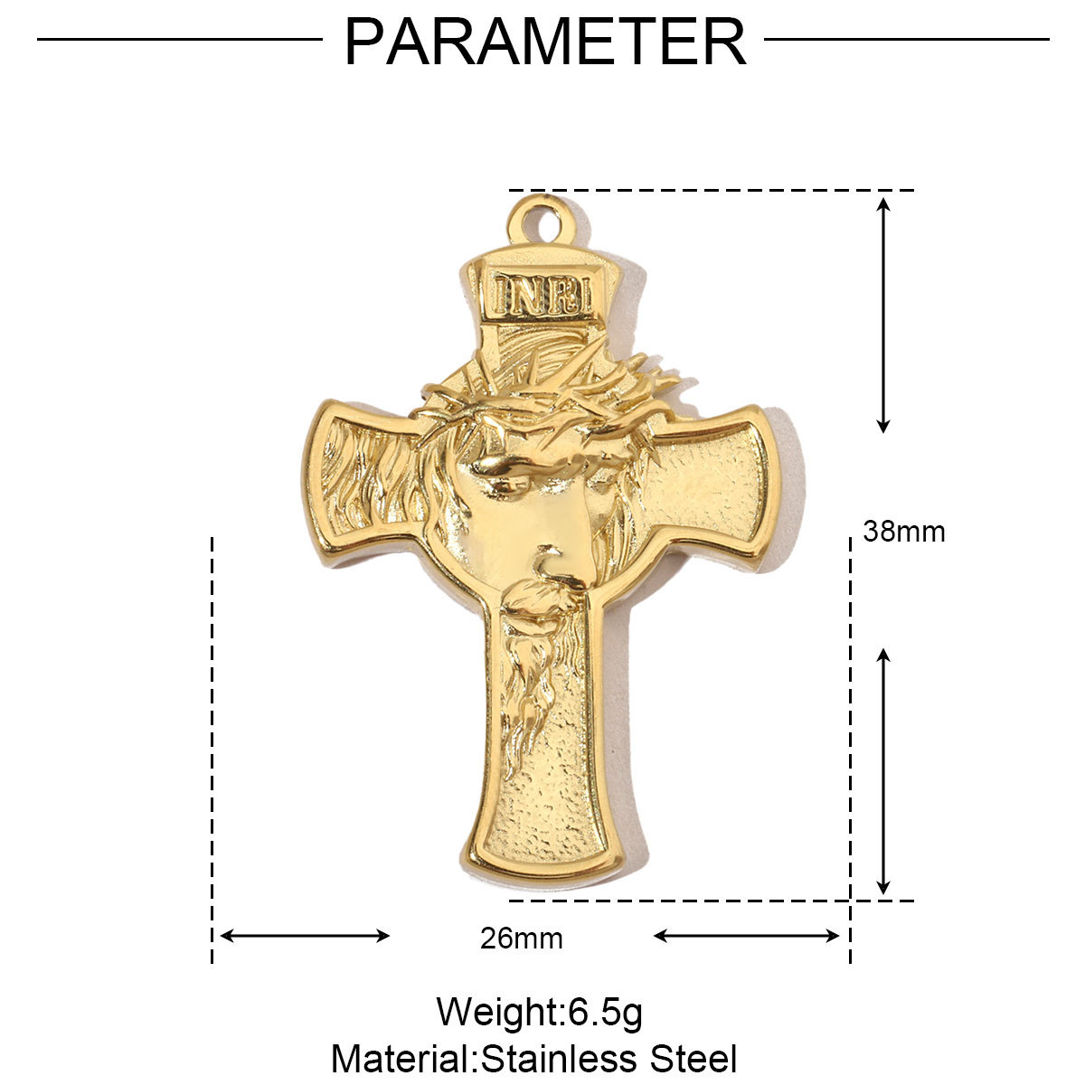6pcs/pack Religious Jesus Stainless Steel Diy Charms Men God Cross Earring Necklace Making The Virgin Mary Jewelry Pendant
