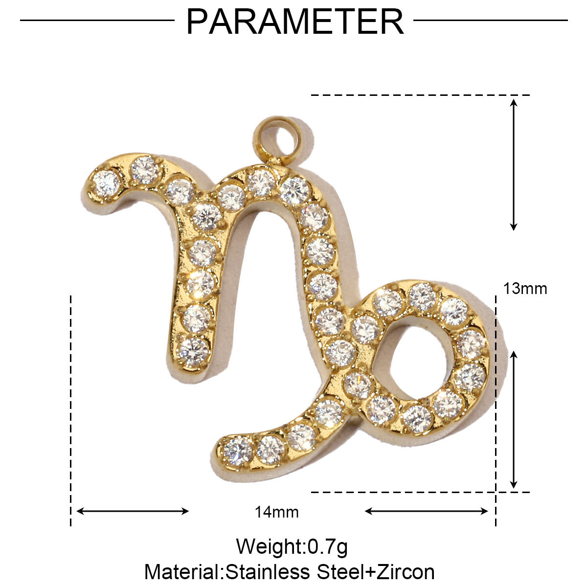 6pcs/pack Cubic Zircon Zodiac Sign Stainless Steel Diy Charms Women horoscope Earring Necklace Making  Jewelry Pendant