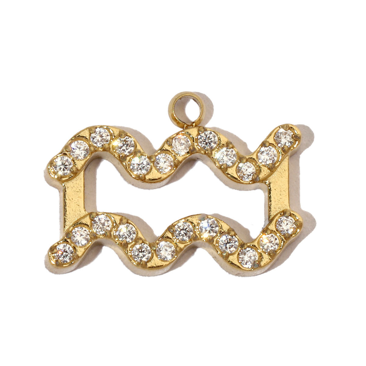 6pcs/pack Cubic Zircon Zodiac Sign Stainless Steel Diy Charms Women horoscope Earring Necklace Making  Jewelry Pendant