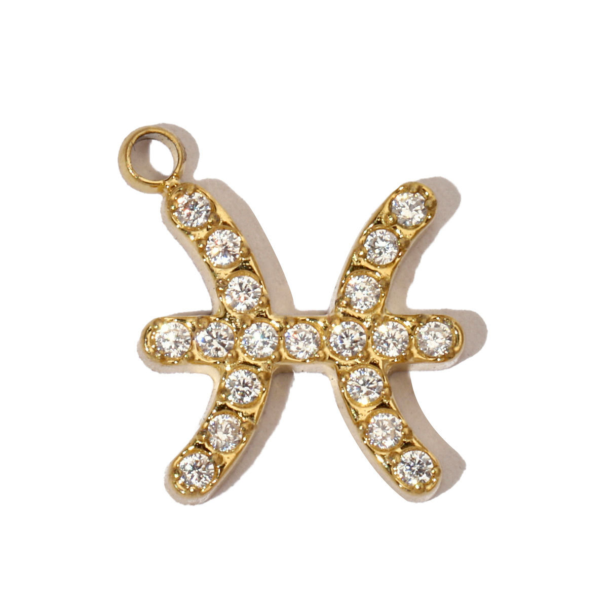 6pcs/pack Cubic Zircon Zodiac Sign Stainless Steel Diy Charms Women horoscope Earring Necklace Making  Jewelry Pendant
