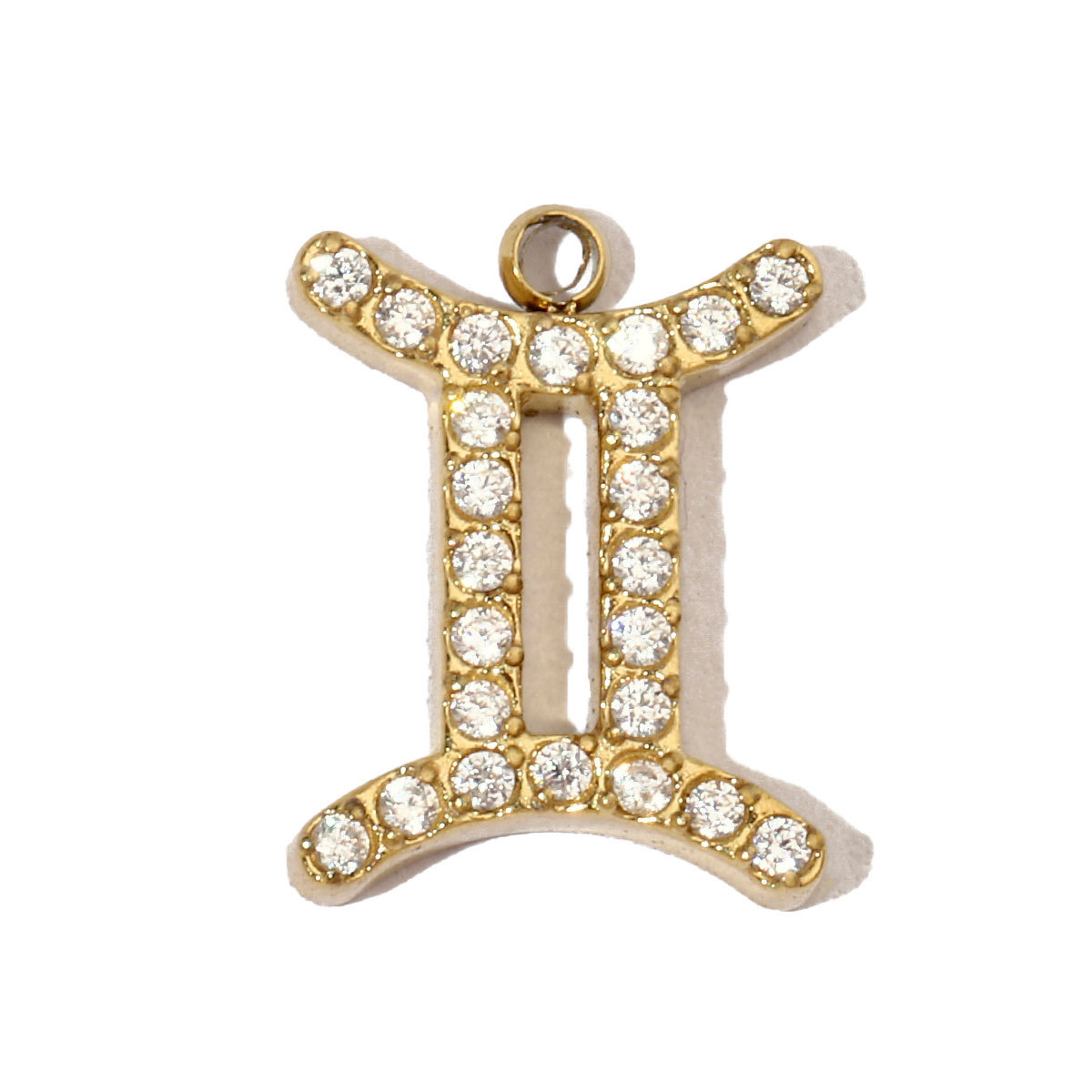 6pcs/pack Cubic Zircon Zodiac Sign Stainless Steel Diy Charms Women horoscope Earring Necklace Making  Jewelry Pendant