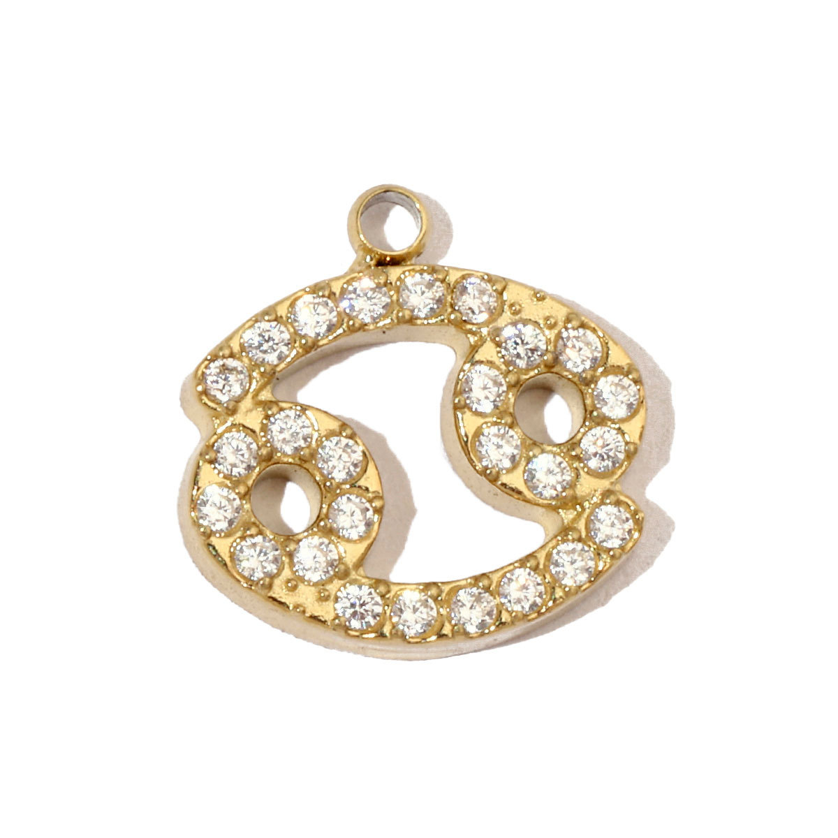 6pcs/pack Cubic Zircon Zodiac Sign Stainless Steel Diy Charms Women horoscope Earring Necklace Making  Jewelry Pendant