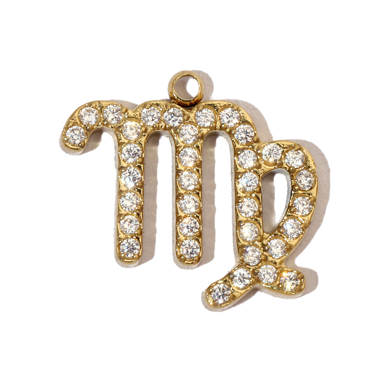 6pcs/pack Cubic Zircon Zodiac Sign Stainless Steel Diy Charms Women horoscope Earring Necklace Making  Jewelry Pendant