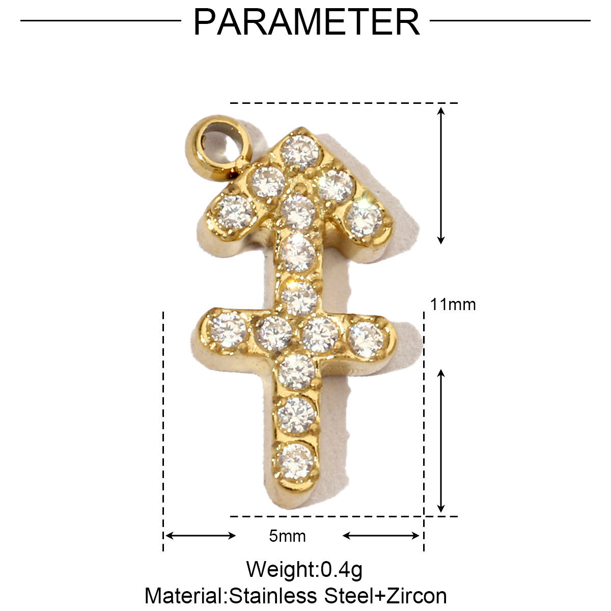6pcs/pack Cubic Zircon Zodiac Sign Stainless Steel Diy Charms Women horoscope Earring Necklace Making  Jewelry Pendant