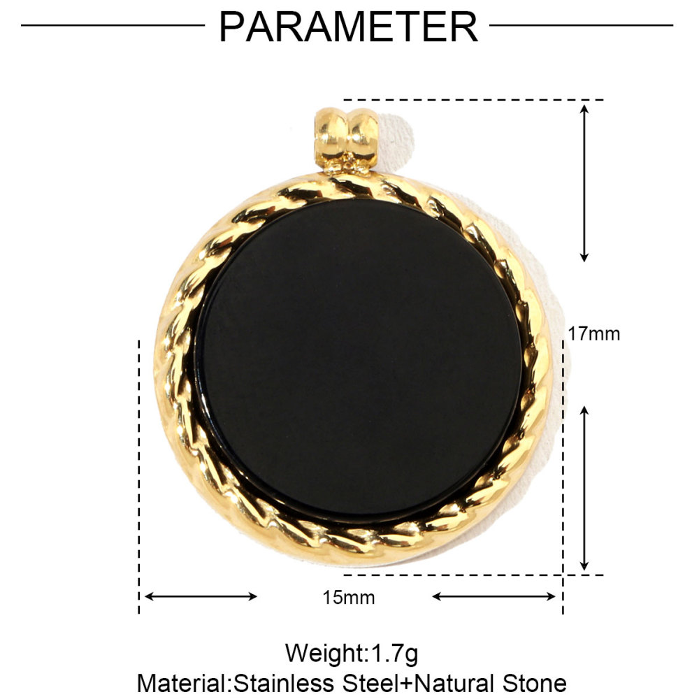 6pcs/pack Geometric Perfume Natural Stone Stainless Steel Diy Charms Women Waterdrop Necklace Pendant Cross Jewelry