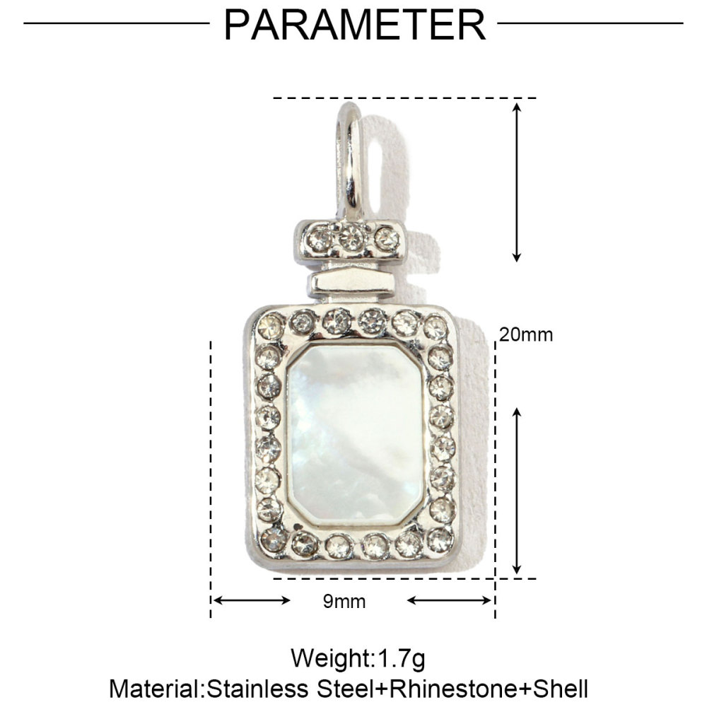 6pcs/pack Geometric Perfume Natural Stone Stainless Steel Diy Charms Women Waterdrop Necklace Pendant Cross Jewelry
