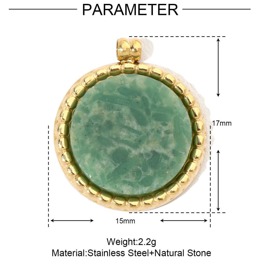 6pcs/pack Geometric Perfume Natural Stone Stainless Steel Diy Charms Women Waterdrop Necklace Pendant Cross Jewelry