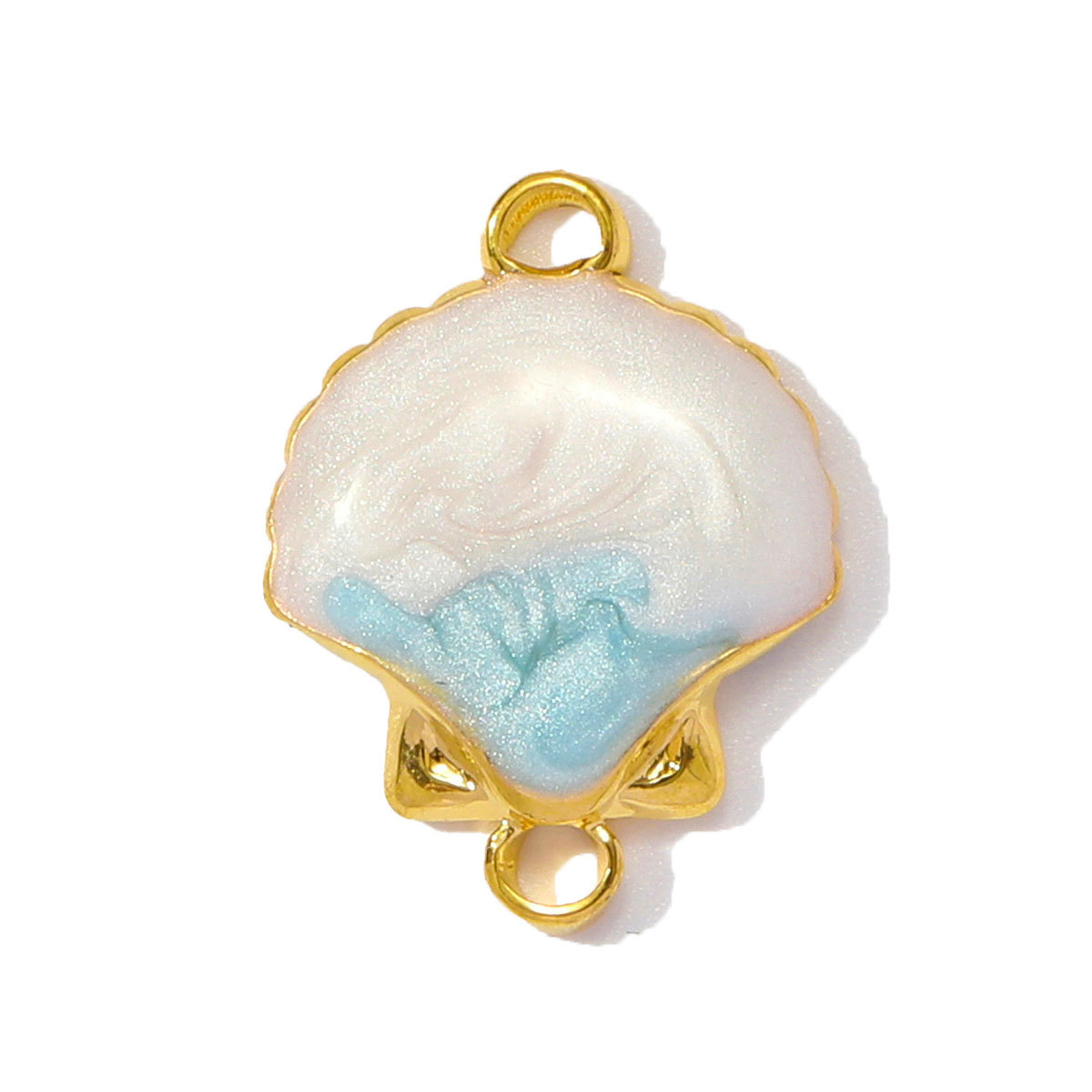 6pcs/pack Wholesale Stainless Steel Enamel Dragonfly Shell Diy Charms Woman Turtle Crab Necklace Pendants Pearl Conch Jewelry