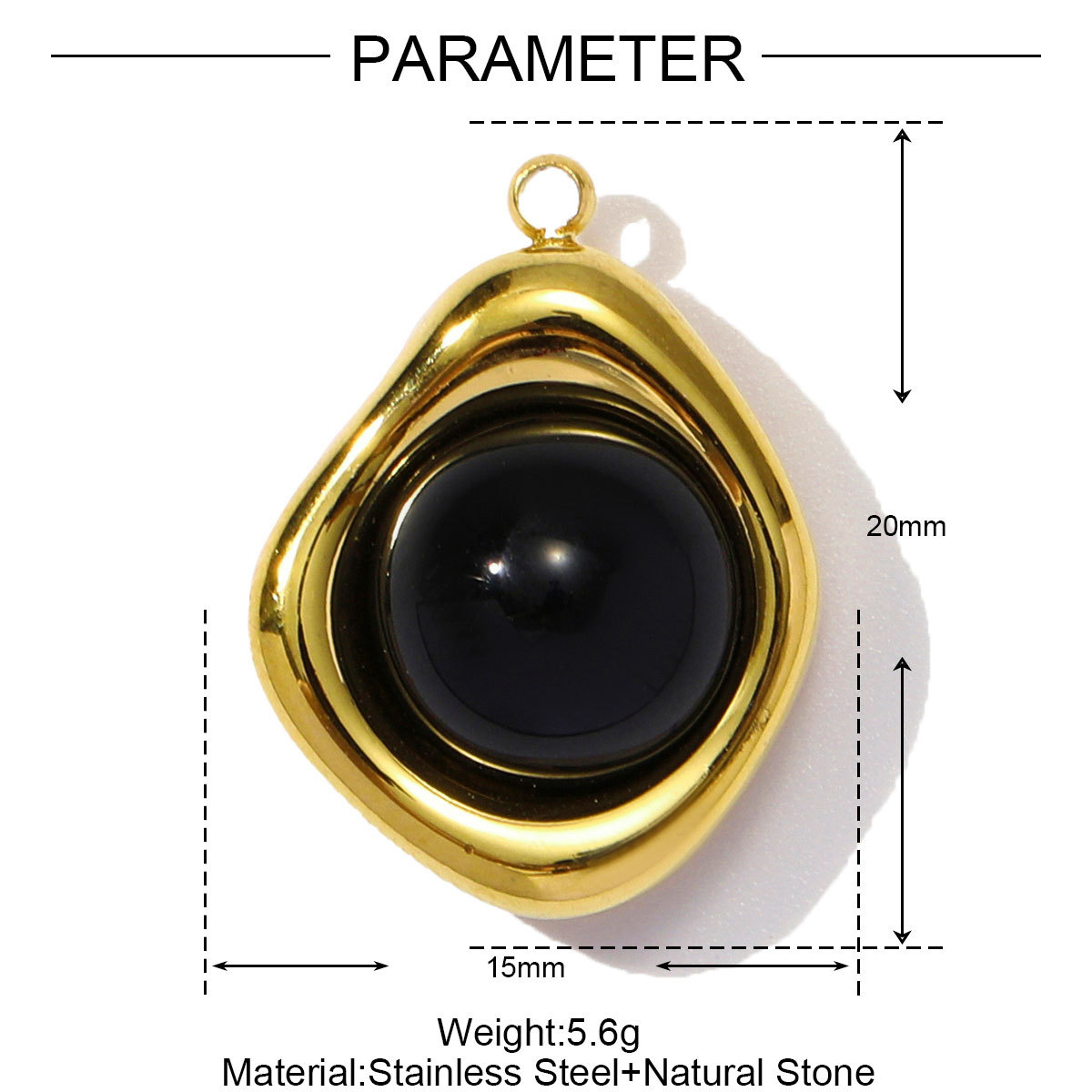 6pcs/pack Wholesale Stainless Steel Natural Stone Geometric Diy Charms Woman Crystal Love Heart Necklace Pendants Lotus Jewelry