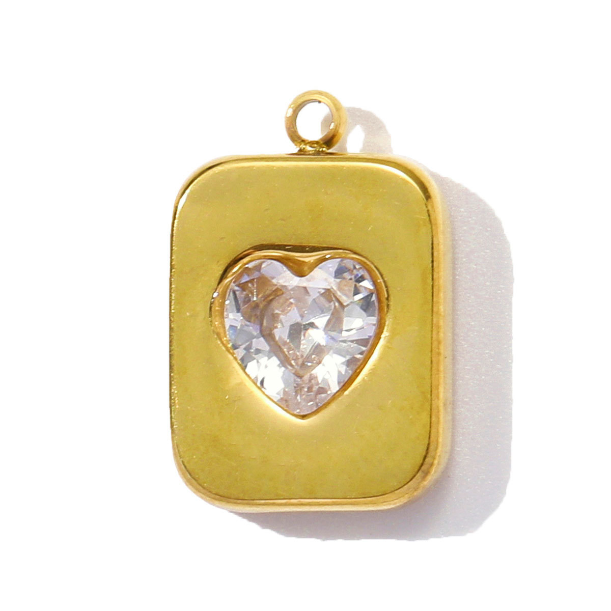 6pcs/pack Wholesale Stainless Steel Natural Stone Geometric Diy Charms Woman Crystal Love Heart Necklace Pendants Lotus Jewelry