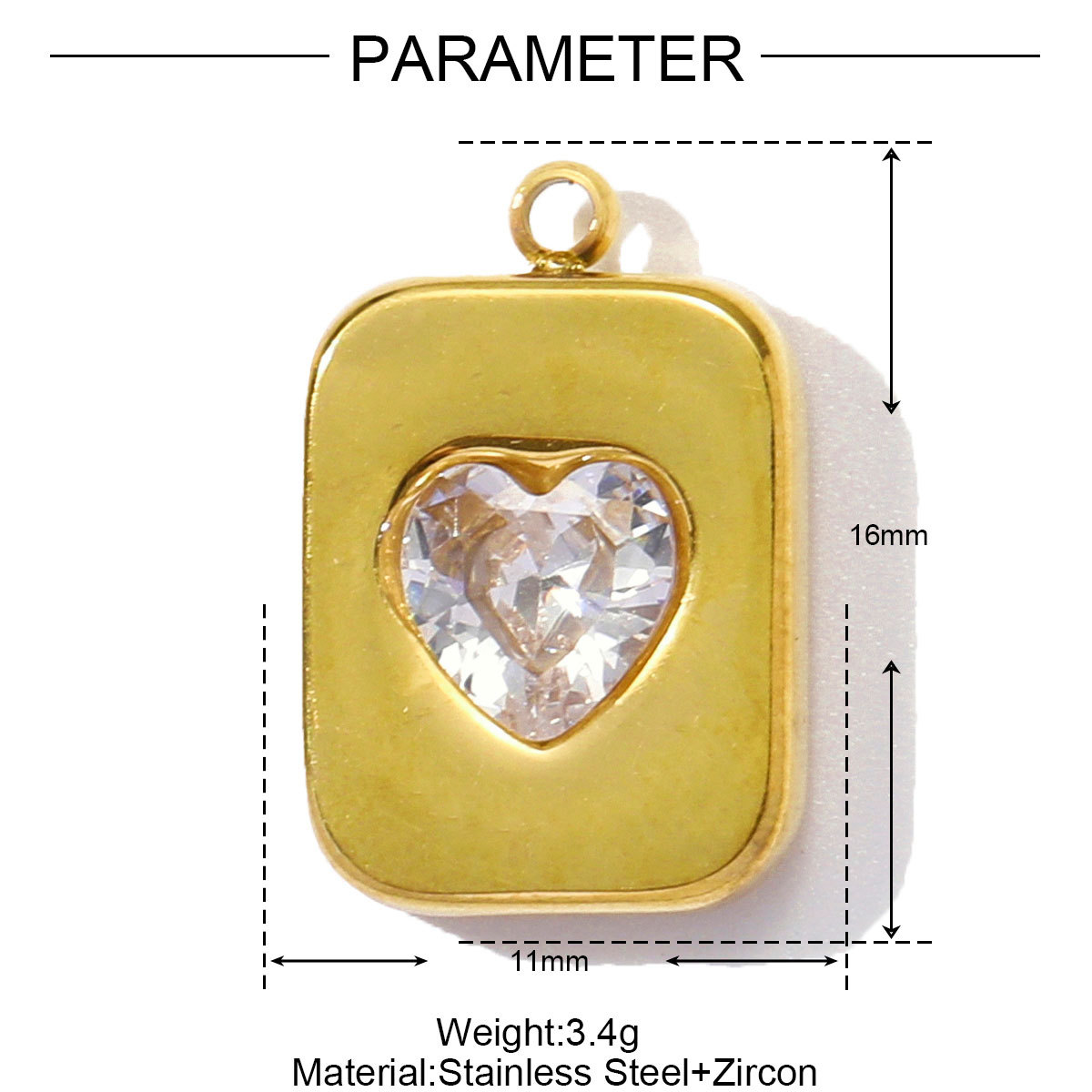 6pcs/pack Wholesale Stainless Steel Natural Stone Geometric Diy Charms Woman Crystal Love Heart Necklace Pendants Lotus Jewelry