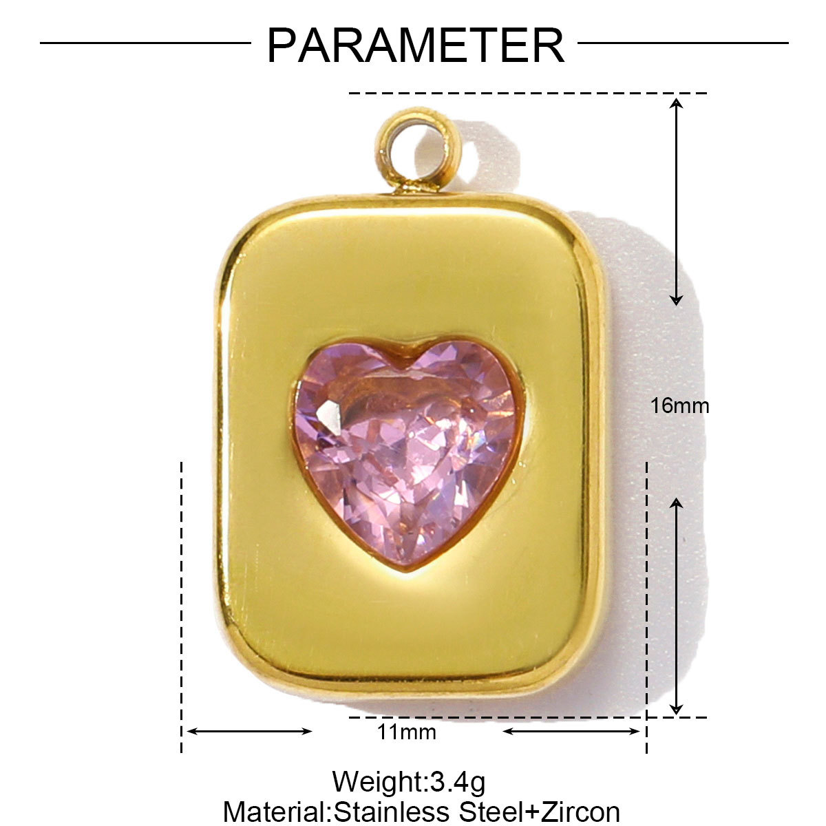 6pcs/pack Wholesale Stainless Steel Natural Stone Geometric Diy Charms Woman Crystal Love Heart Necklace Pendants Lotus Jewelry