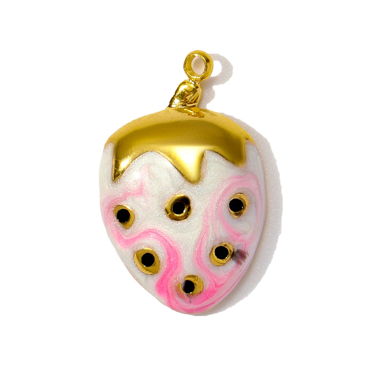 6pcs/pack Wholesale Stainless Steel Enamel Knot Bow Rainbow Diy Charms Woman Cherry Strawberry Necklace Pendants Heart Jewelry