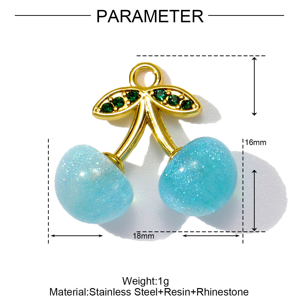 6pcs/pack Wholesale Stainless Steel Enamel Knot Bow Rainbow Diy Charms Woman Cherry Strawberry Necklace Pendants Heart Jewelry