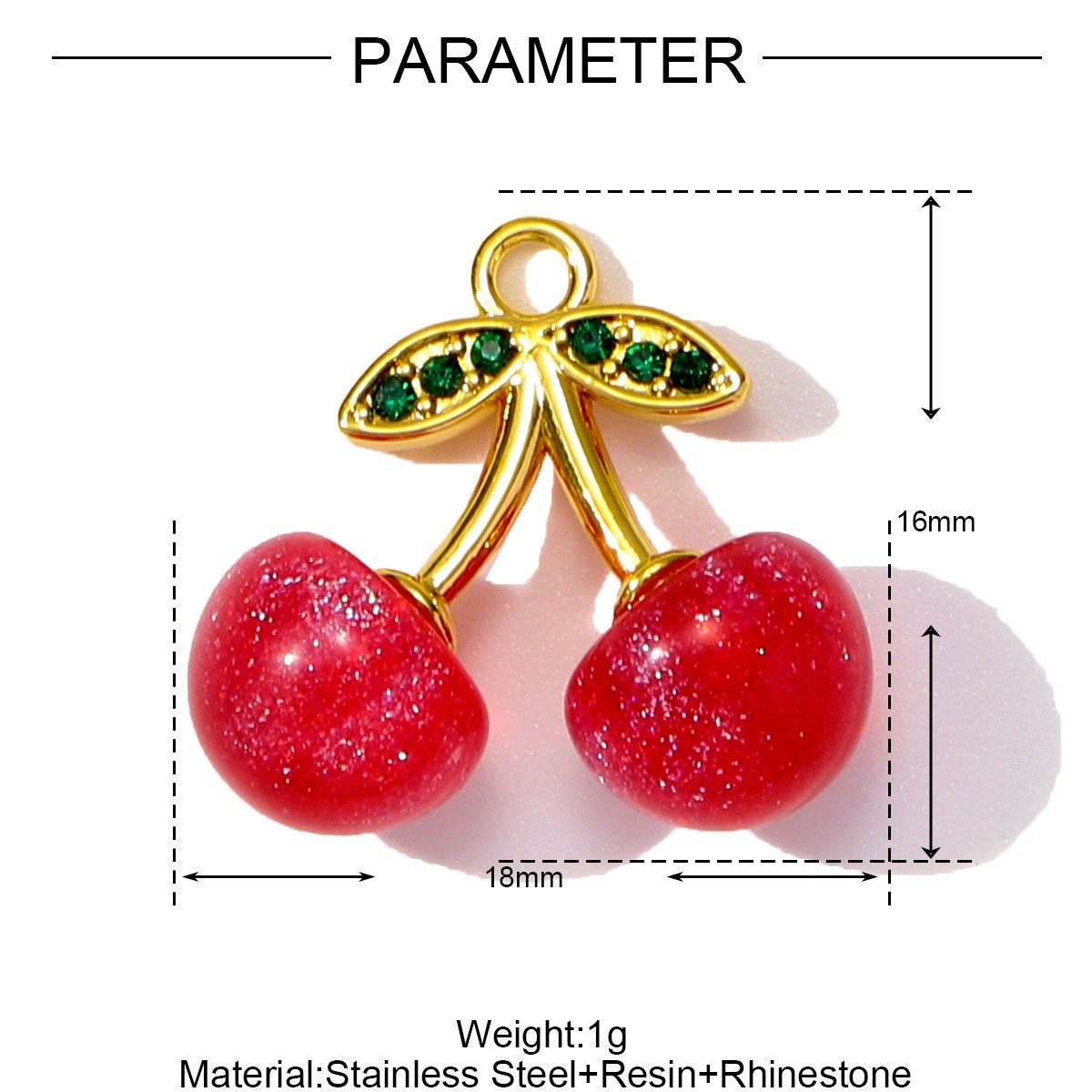 6pcs/pack Wholesale Stainless Steel Enamel Knot Bow Rainbow Diy Charms Woman Cherry Strawberry Necklace Pendants Heart Jewelry
