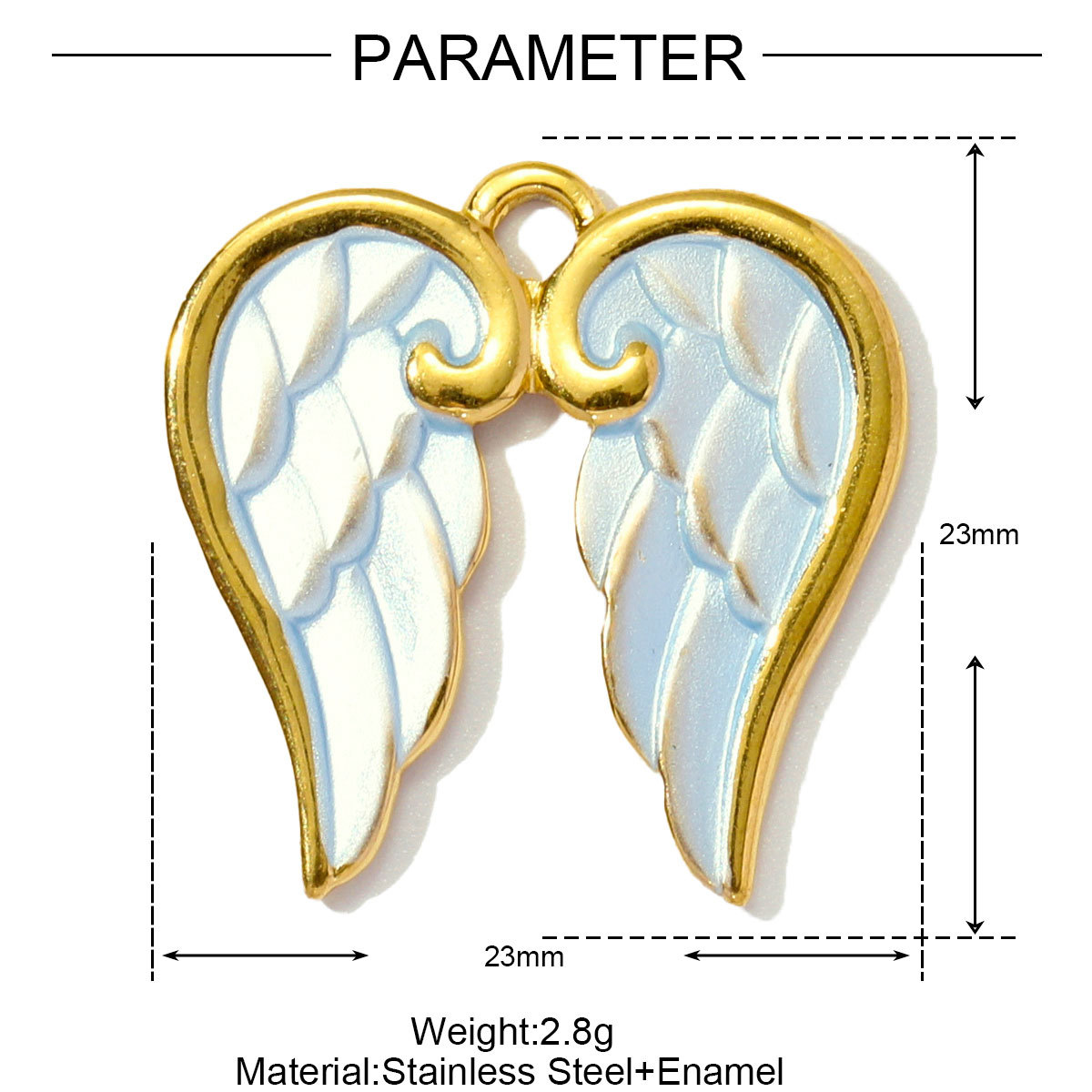 6pcs/pack Stainless Steel Enamel Swallow Pearl Heart Wings Pendant Mushroom Dolphin Goldfish DIY Charms Women Jewelry
