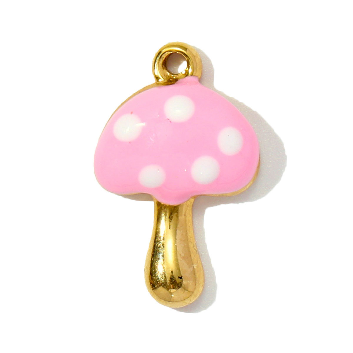 6pcs/pack Stainless Steel Enamel Swallow Pearl Heart Wings Pendant Mushroom Dolphin Goldfish DIY Charms Women Jewelry
