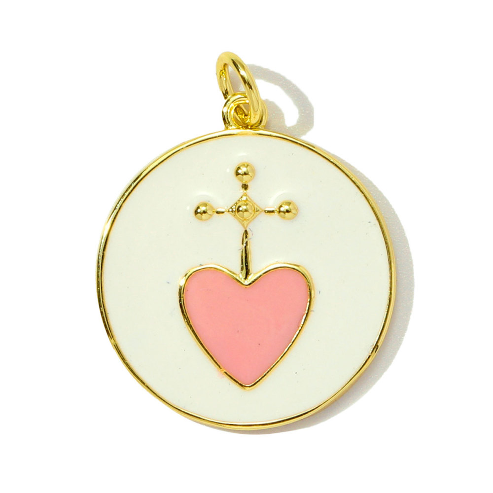 6pcs/pack Trendy Copper Zirocn Enamel Heart Pendants Evil Eye Butterfly DIY Charms Women Necklace Making Jewelry