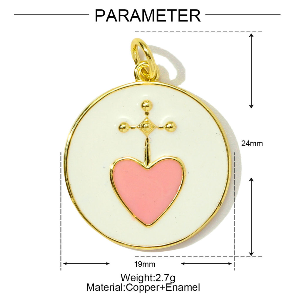6pcs/pack Trendy Copper Zirocn Enamel Heart Pendants Evil Eye Butterfly DIY Charms Women Necklace Making Jewelry