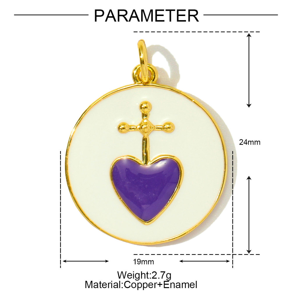 6pcs/pack Trendy Copper Zirocn Enamel Heart Pendants Evil Eye Butterfly DIY Charms Women Necklace Making Jewelry