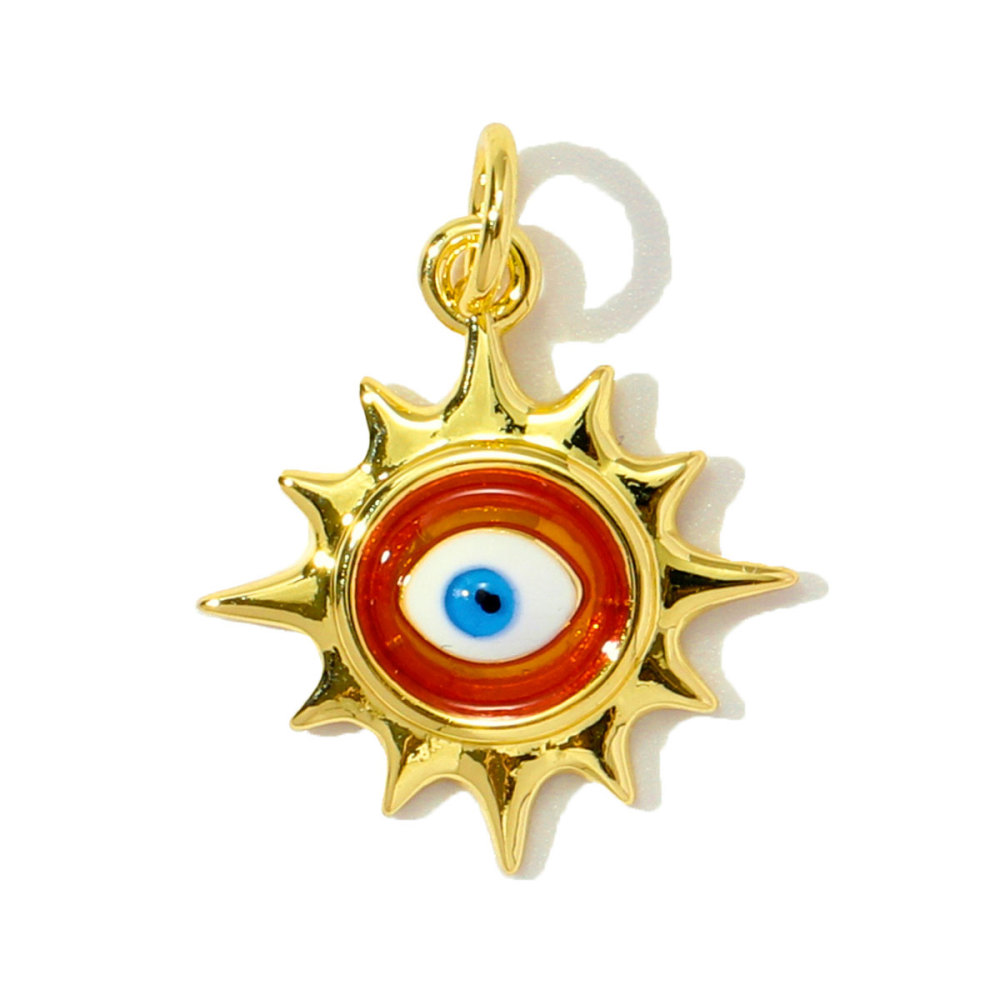 6pcs/pack Trendy Copper Zirocn Enamel Heart Pendants Evil Eye Butterfly DIY Charms Women Necklace Making Jewelry