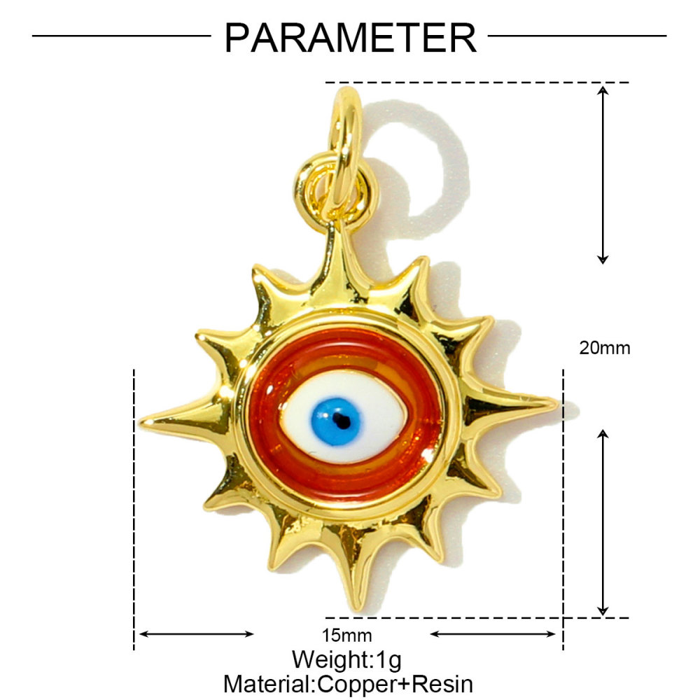 6pcs/pack Trendy Copper Zirocn Enamel Heart Pendants Evil Eye Butterfly DIY Charms Women Necklace Making Jewelry