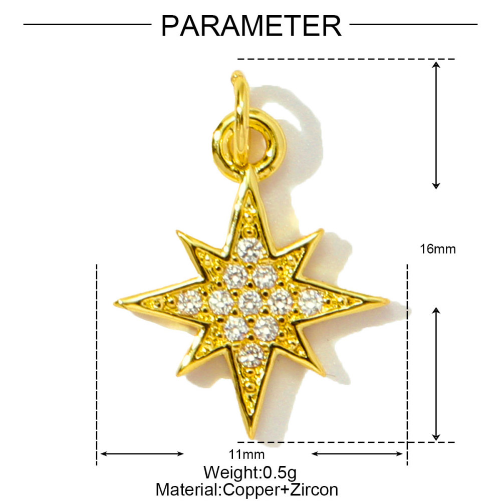 6pcs/pack Copper Enamel Cat Planet Grape Rainbow DIY Charms Zircon Mushroom Star Moon Pendants Women Necklace Making Jewelry