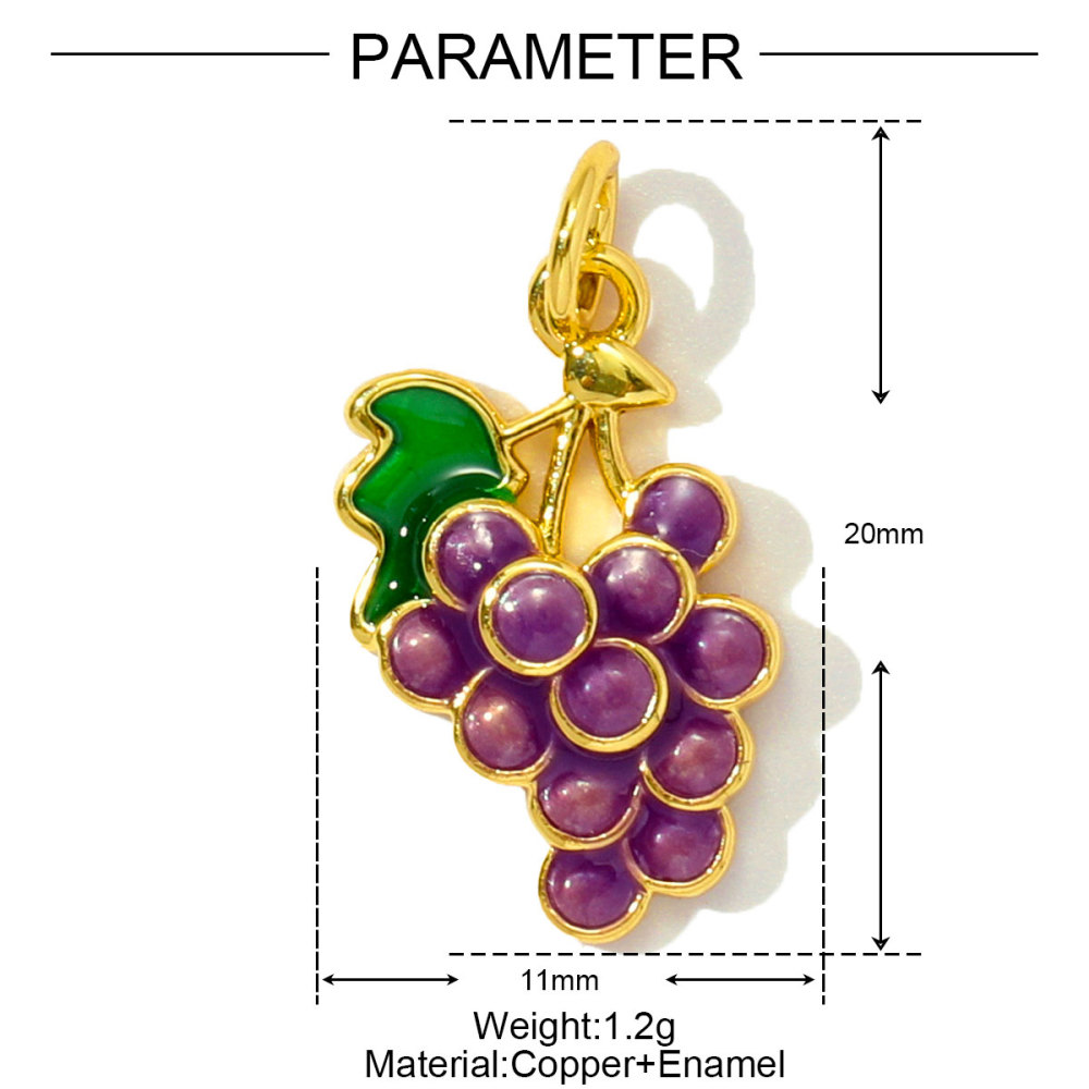 6pcs/pack Copper Enamel Cat Planet Grape Rainbow DIY Charms Zircon Mushroom Star Moon Pendants Women Necklace Making Jewelry