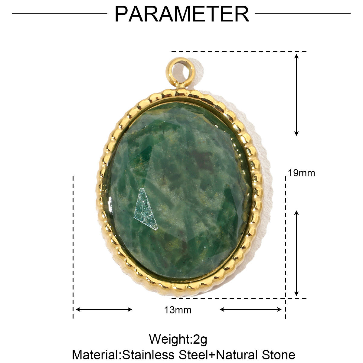6pcs/pack Luxury Oval Natural Stone Stainless Steel Diy Charms Women Flower Necklace Pendant Rhodochrosite Jewelry