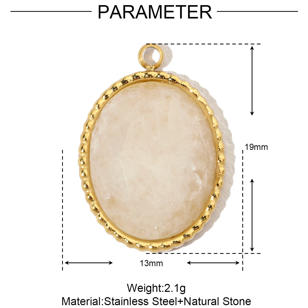 6pcs/pack Luxury Oval Natural Stone Stainless Steel Diy Charms Women Flower Necklace Pendant Rhodochrosite Jewelry