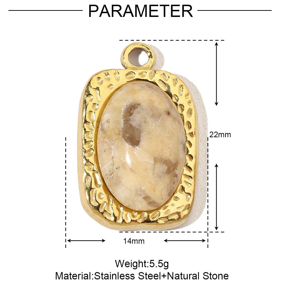 6pcs/pack Luxury Oval Natural Stone Stainless Steel Diy Charms Women Flower Necklace Pendant Rhodochrosite Jewelry