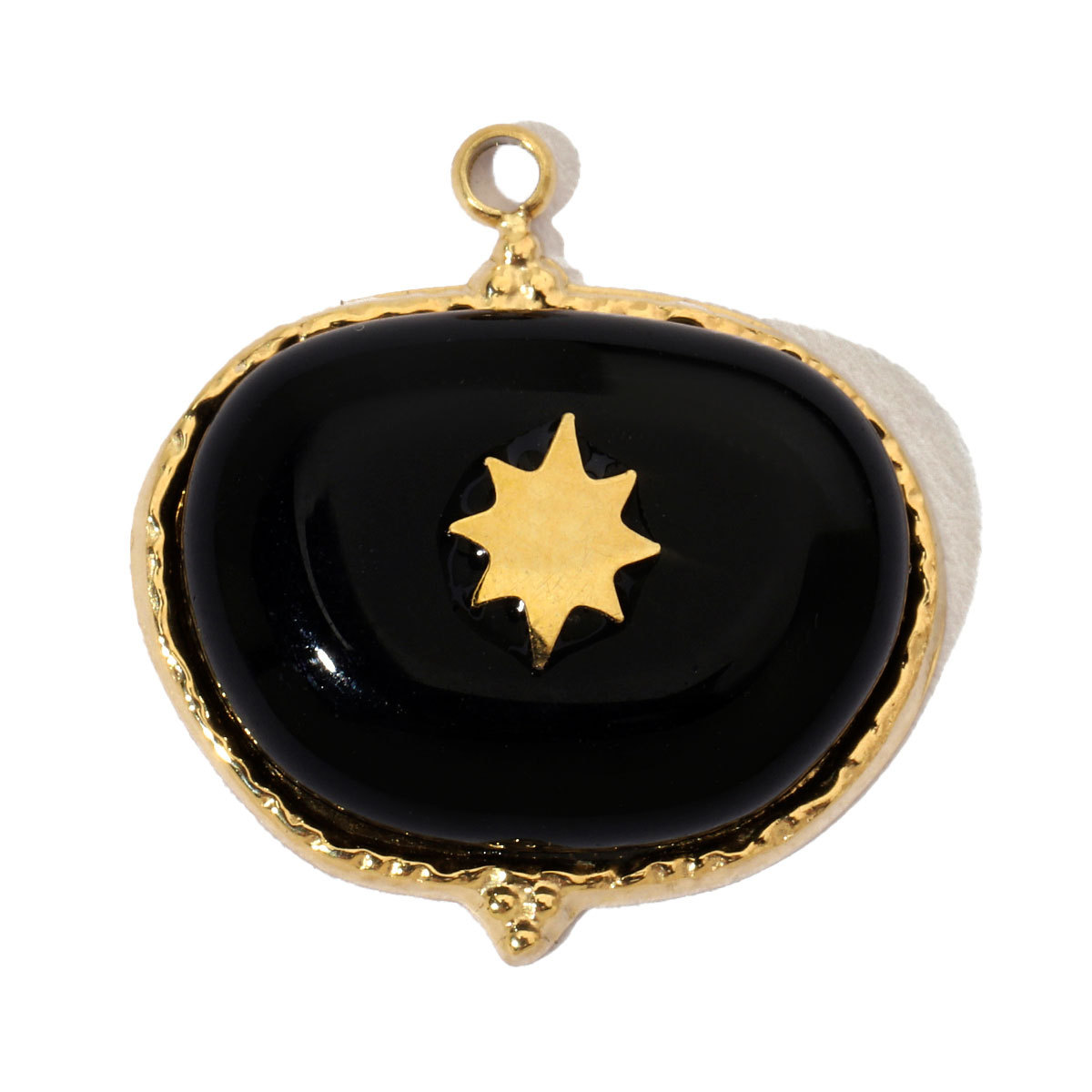 6pcs/pack Luxury Oval Natural Stone Stainless Steel Diy Charms Women Malachite Star Necklace Pendant Black Agate Jewelry