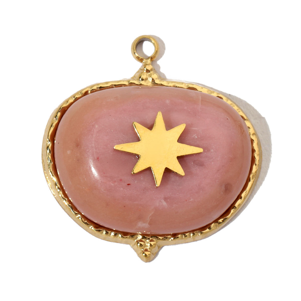 6pcs/pack Luxury Oval Natural Stone Stainless Steel Diy Charms Women Malachite Star Necklace Pendant Black Agate Jewelry