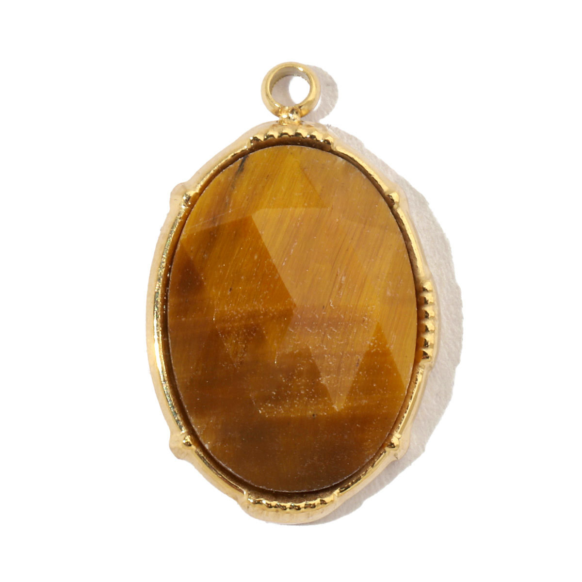 6pcs/pack French Sun Flower Natural Stone Stainless Steel Diy Charms Women Oval Amazon Necklace Pendant Tiger Eye Jewelry