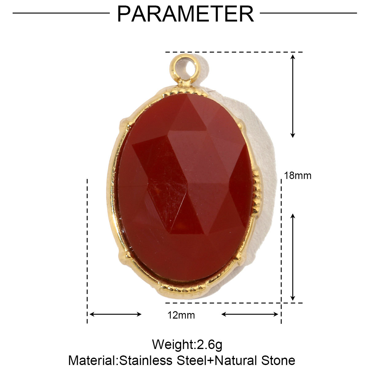6pcs/pack French Sun Flower Natural Stone Stainless Steel Diy Charms Women Oval Amazon Necklace Pendant Tiger Eye Jewelry