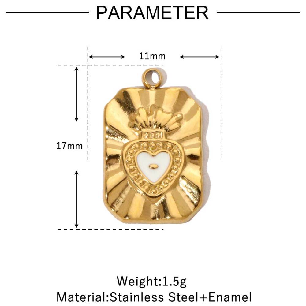 6pcs/pack Stainless Steel Lucky Clover Star DIY Charms Women Shell Jewelry Enamel Mushroom Eiffel Tower Goblet Necklace Pendants