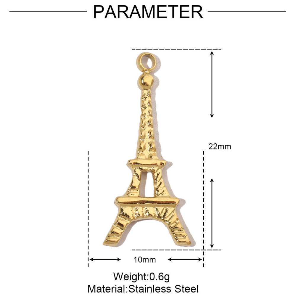 6pcs/pack Stainless Steel Lucky Clover Star DIY Charms Women Shell Jewelry Enamel Mushroom Eiffel Tower Goblet Necklace Pendants