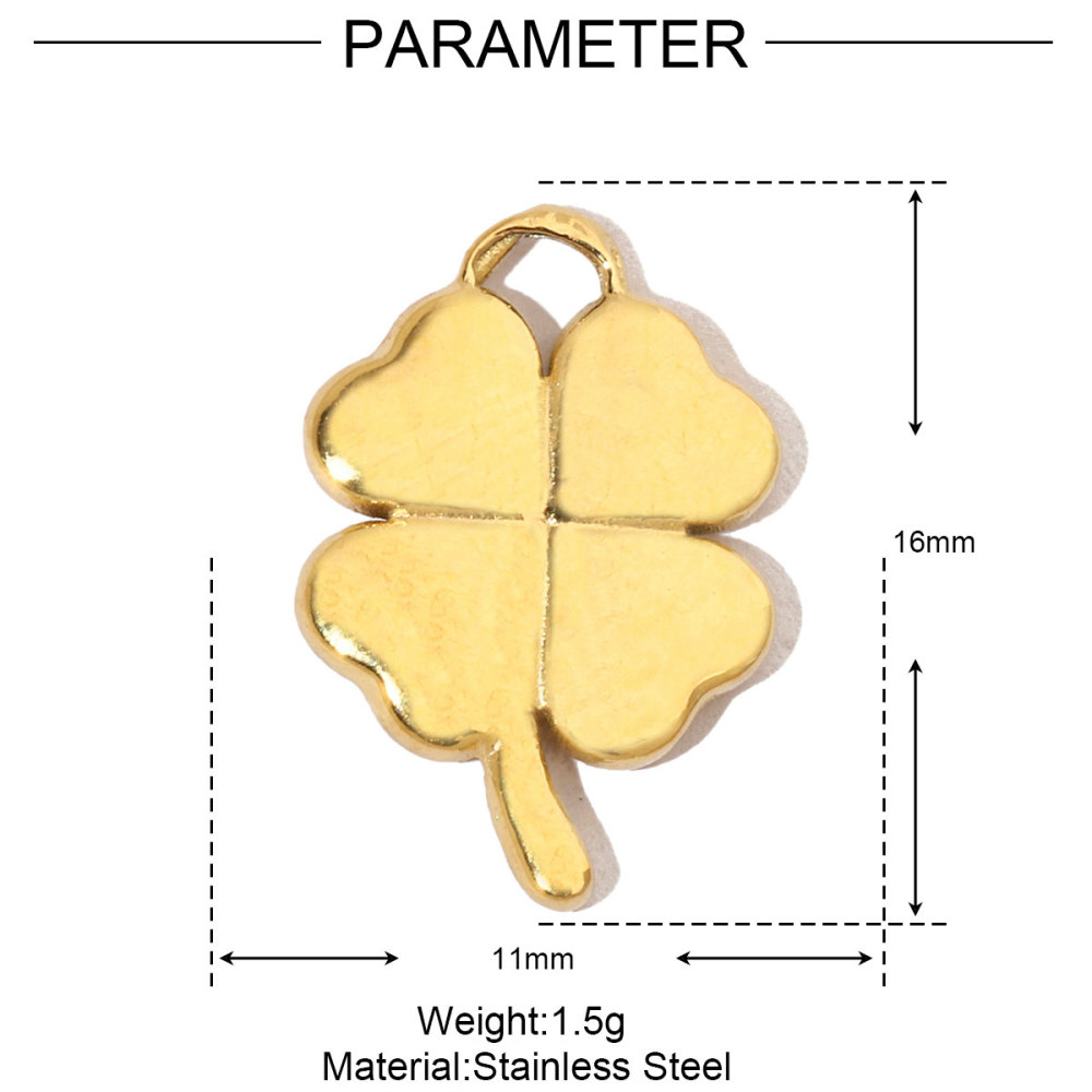 6pcs/pack Stainless Steel Lucky Clover Star DIY Charms Women Shell Jewelry Enamel Mushroom Eiffel Tower Goblet Necklace Pendants