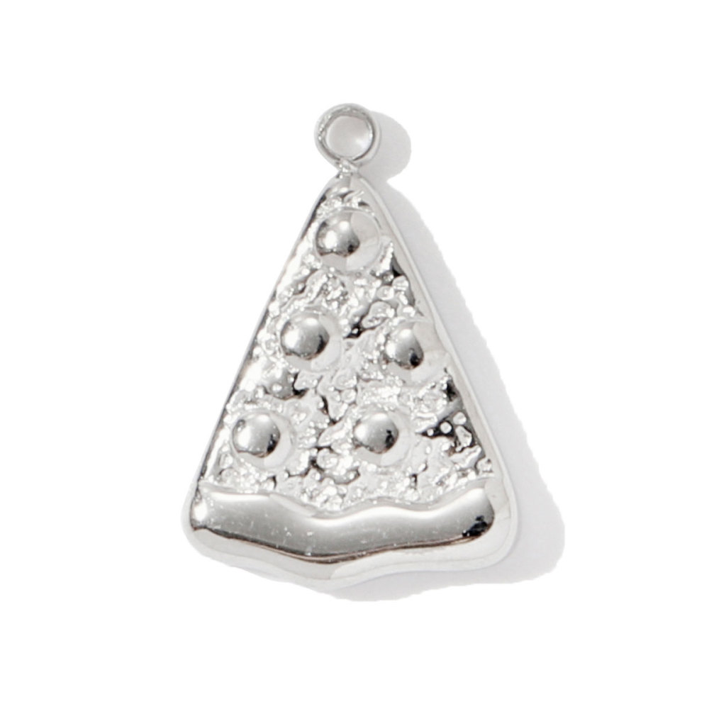 6pcs/pack 18k Gold Plated Cat Moon Stainless Steel DIY Charms Women Jewelry Pistol Mushroom Leopard Pizza Necklace Pendants