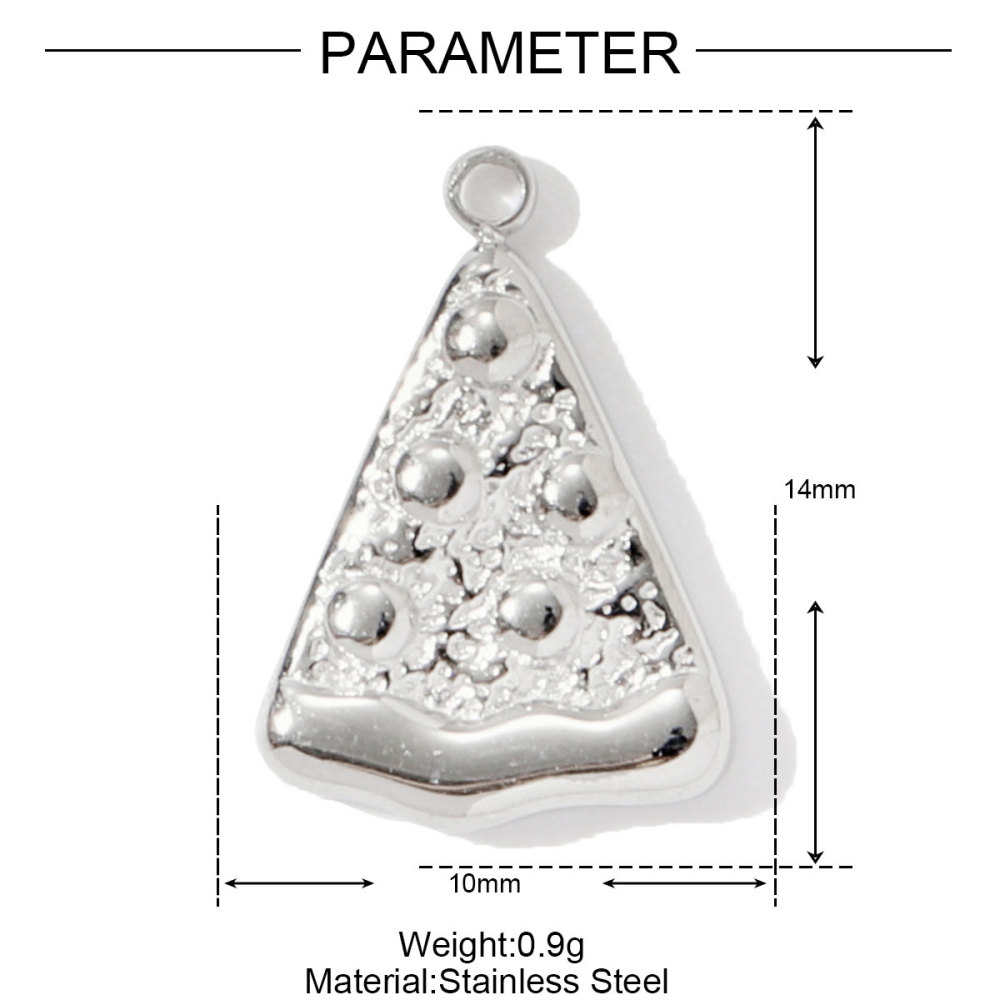 6pcs/pack 18k Gold Plated Cat Moon Stainless Steel DIY Charms Women Jewelry Pistol Mushroom Leopard Pizza Necklace Pendants