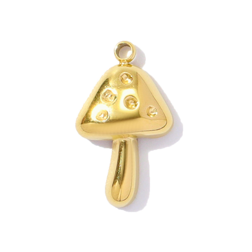 6pcs/pack Stainless Steel Lucky Clover Star DIY Charms Women Shell Jewelry Enamel Mushroom Eiffel Tower Goblet Necklace Pendants